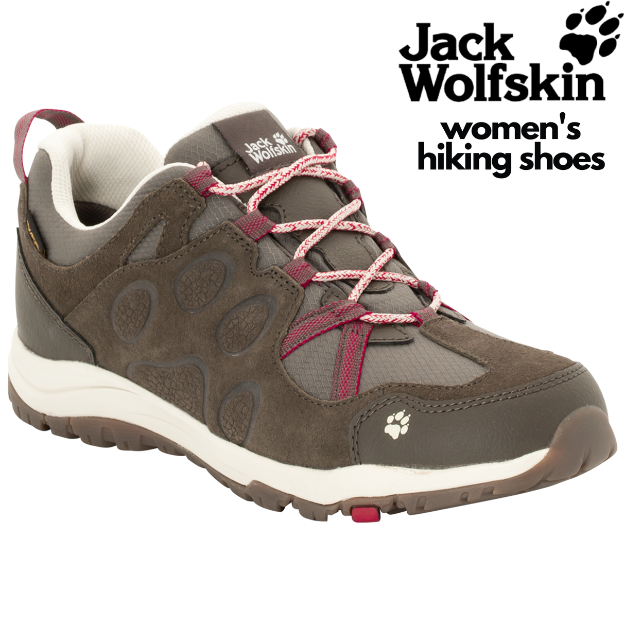 Jack Wolfskin Womens Shoes Hiking Trekking Rocksand Texapore Low - Dark Ruby