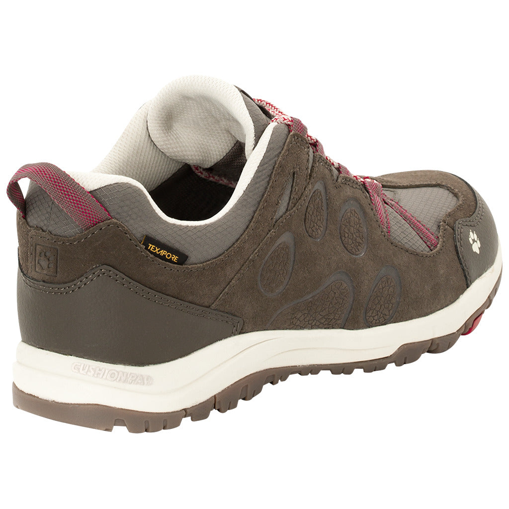 Jack Wolfskin Womens Shoes Hiking Trekking Rocksand Texapore Low - Dark Ruby