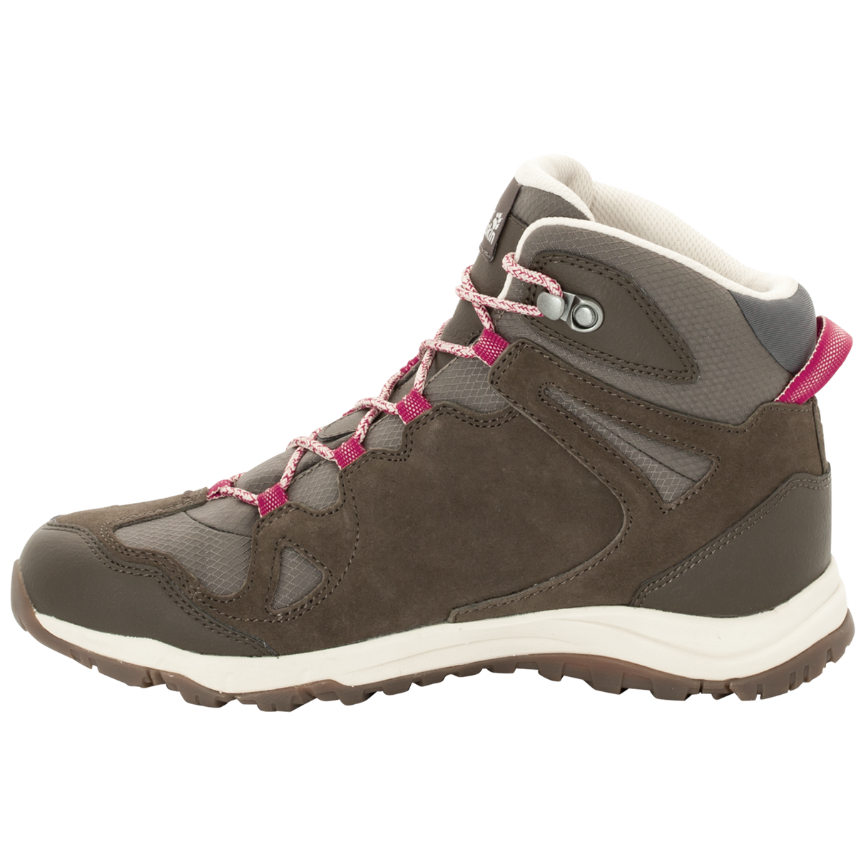 Jack Wolfskin Womens Waterproof Hiking Boots Shoes Rocksand Texapore Mid W - Dark Ruby