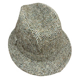 Harris Tweed Failsworth Elgin Made in Britain Trilby Hat Herringbone in Putty