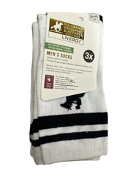 U.S. Polo Assn. Livergy Mens Crew Socks - White/Navy - 1 Pack of 3 Pairs