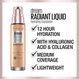 Maybelline Dream Radiant Liquid Hydrating Foundation w Collagen - Caramel 120