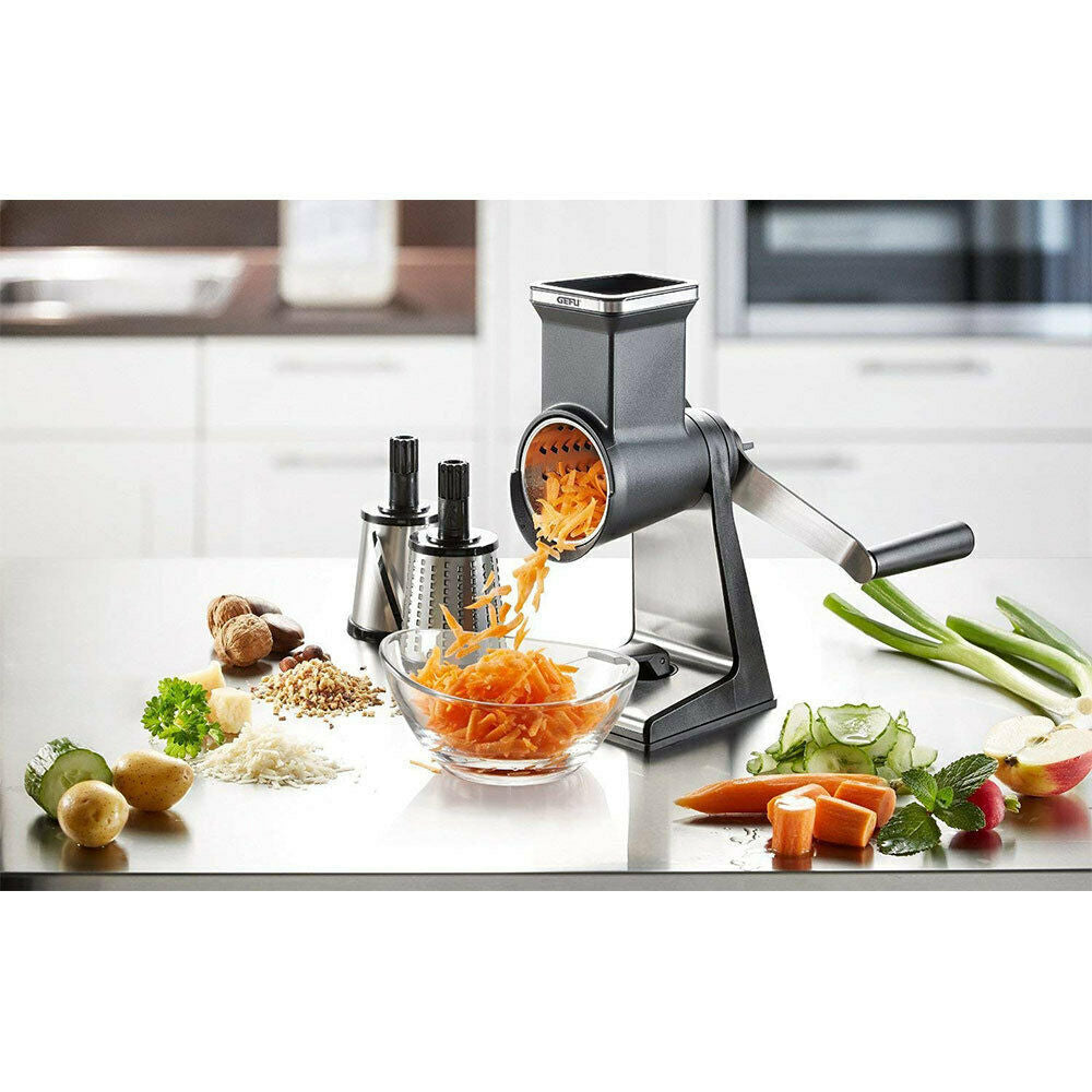 GEFU Transforma Rotary Grater + 3 Drums Kitchen Chopper Slicer Multifunction