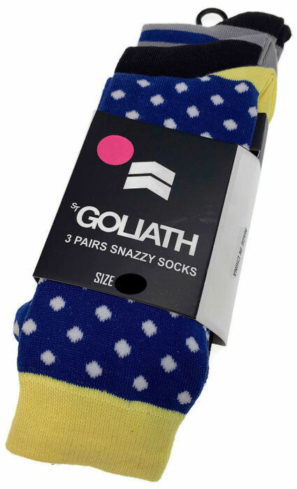 ST GOLIATH 3pk Get Smart Socks Snazzy Sox - Multi