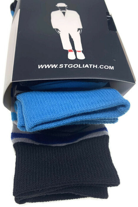 ST GOLIATH 3pk Wally Socks Snazzy Sox - Multi Stripe