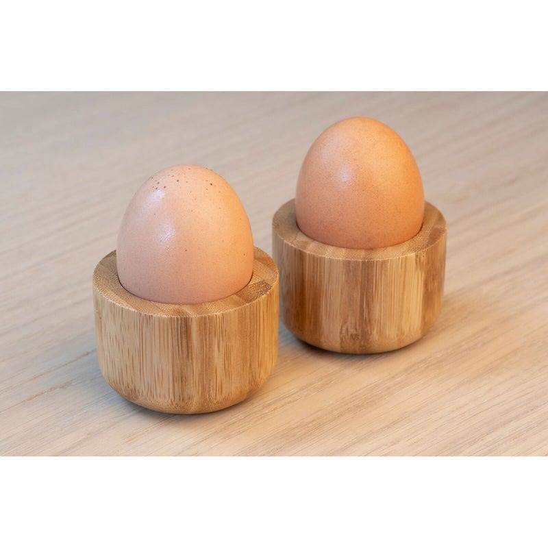 2pc Euroline 5cm Bamboo Boiled Egg Cups Holder/Stand Kitchen Tableware NTRL