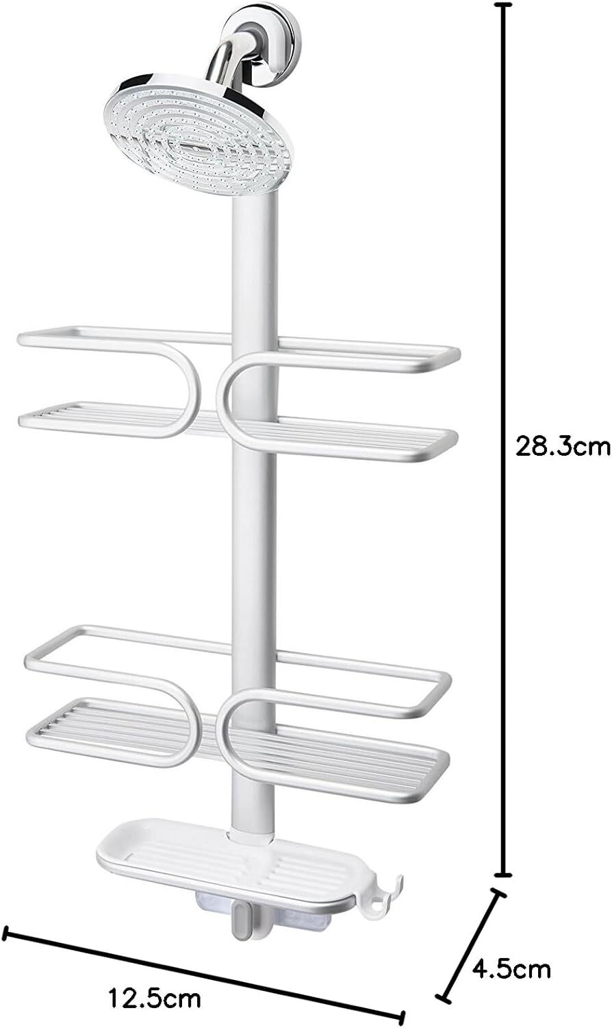 OXO 3 Tier Aluminium Shower Caddy Bath Rack Hanging Rust Proof