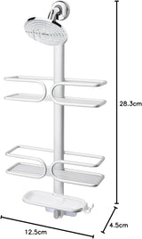 OXO 3 Tier Aluminium Shower Caddy Bath Rack Hanging Rust Proof