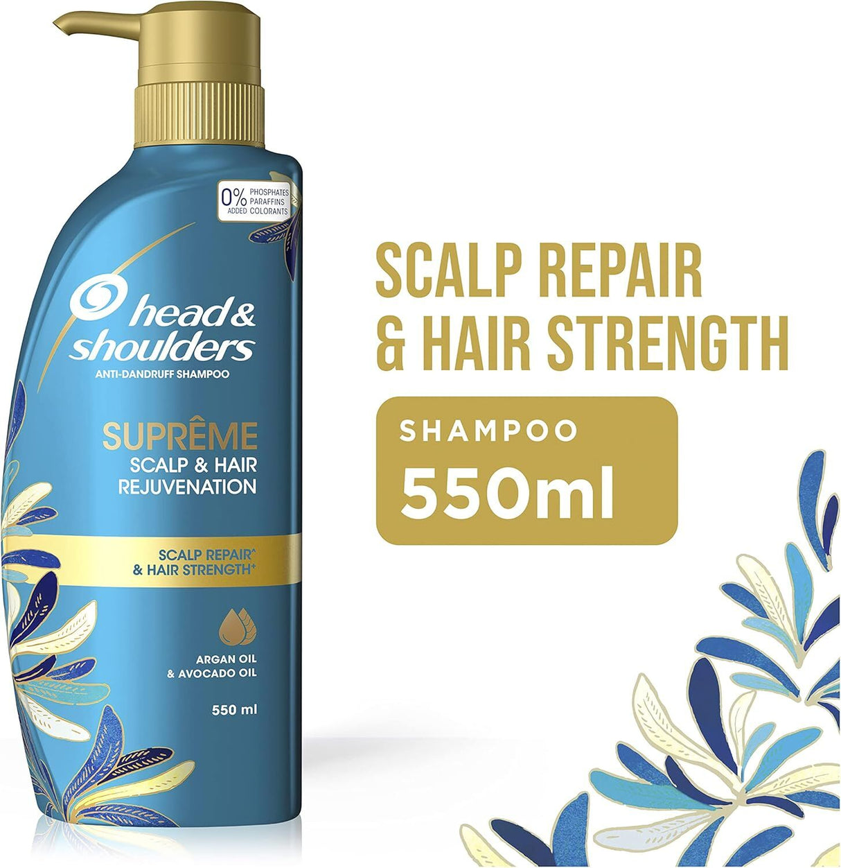 Head & Shoulders Supreme Smooth Anti Dandruff Shampoo 550ml