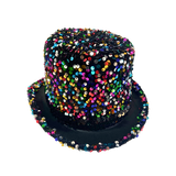 Sequin Top Hat Costume Party Cap Fancy Dress Trilby Fedora One Size - Rainbow