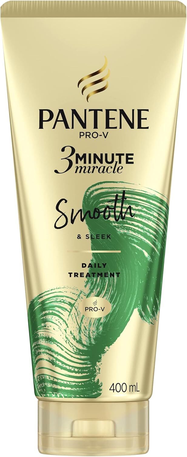 Pantene 3 Minute Miracle Smooth and Sleek - Deep Conditionining Treatment For Frizzy Hair, 400ml