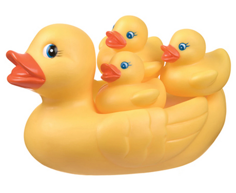 4pcs Rubber Yellow Duck Floating Bath Tub Toy Family Bath Set Bath Time Toy