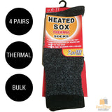 4 Pairs Mens THERMAL HEATED SOCKS Warm Winter Comfort Mens Work Sox Ski BULK