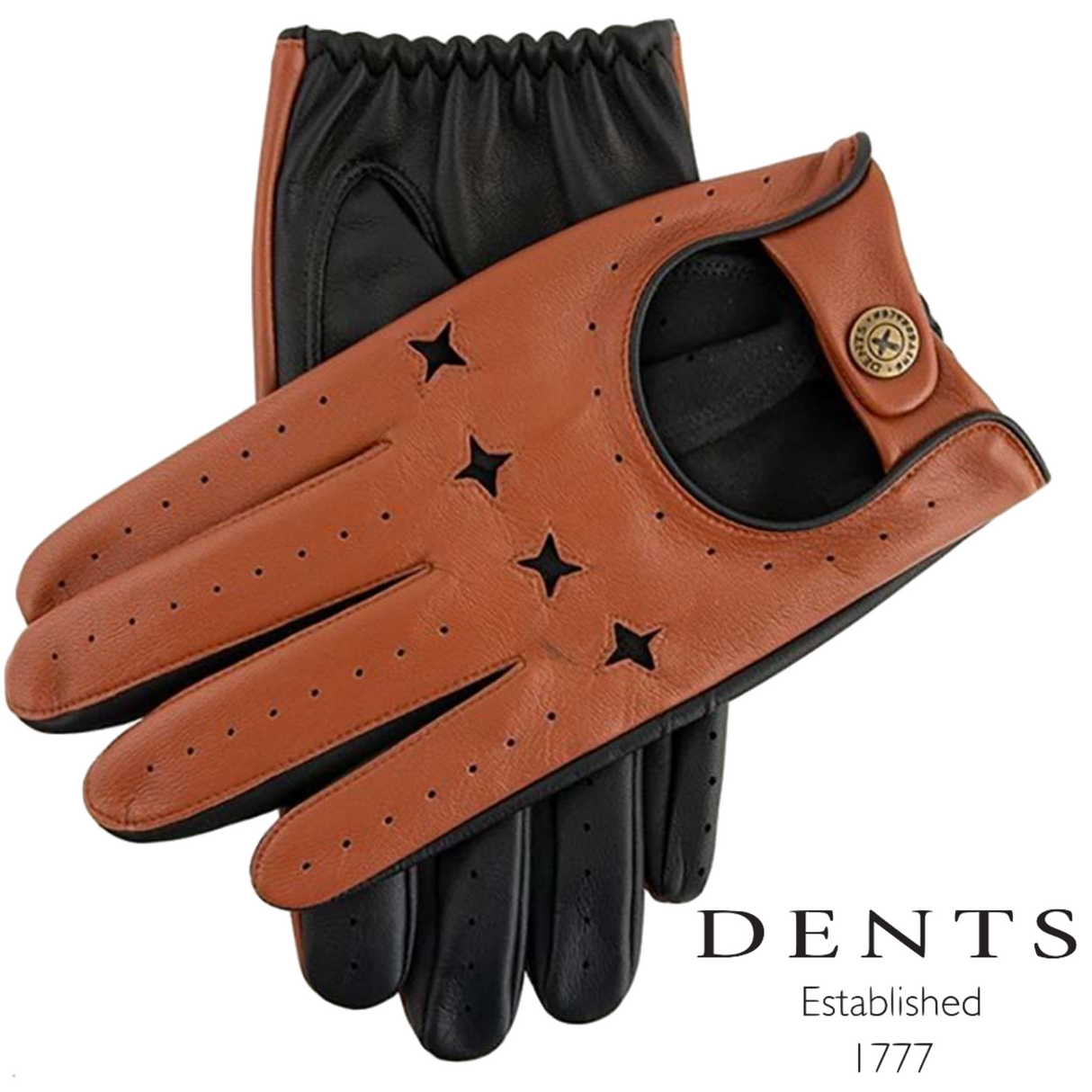 Dents The Suited Racer x Dents Touchscreen Leather Driving Gloves Limited Ed - Tan/Black