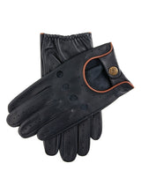 Dents Delta Mens Classic Leather Driving Gloves Classic Luxury - Navy/Tan