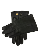 Dents Mens Classic Sandhurst Unlined Leather Gloves With 3-Point Stitch Detail Palm Vent & Dents Press Stud Fastening