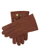 Dents Mens Classic Sandhurst Unlined Leather Gloves With 3-Point Stitch Detail Palm Vent & Dents Press Stud Fastening