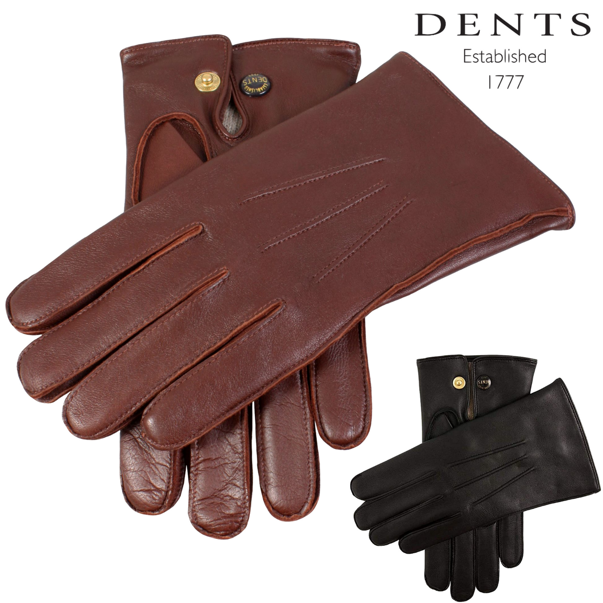 Dents Mens Classic Leather Gloves w 100% Wool Lining Winter Warm