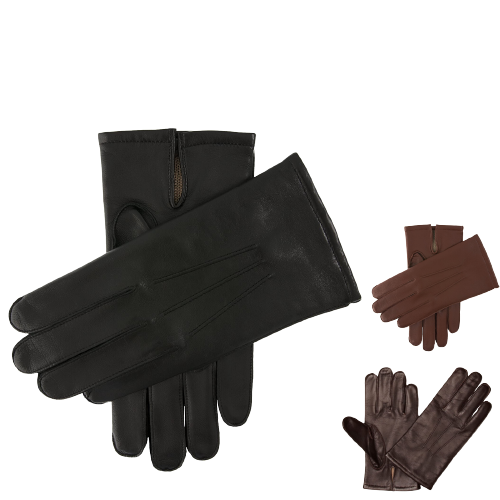 Dents Mens Leather Gloves with Palm Vent & 3-Point Stitch Detail