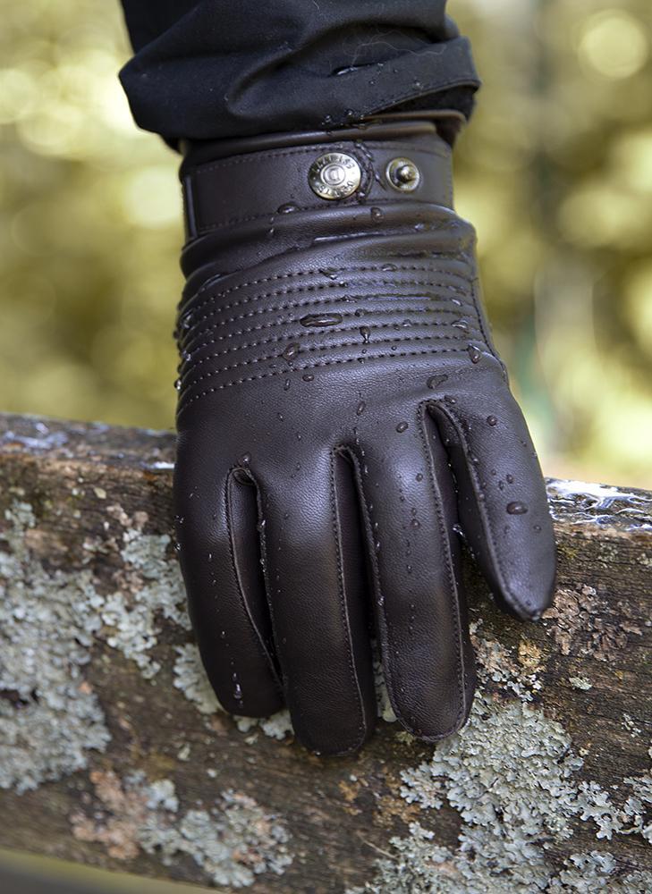 Dents Mens Sherston Water Resistant Stitch Detail Leather Gloves - Black