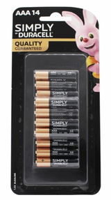 Duracell AAA Simply Batteries 1.5 Volts Alkaline Battery- 1 Pack of 14