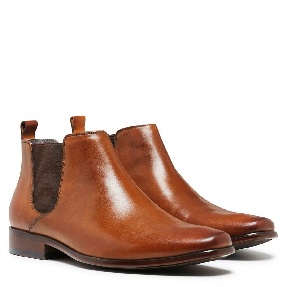 Julius Marlow Mens Kick Chelsea Work Leather Boots Shoes - Cognac