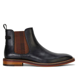 Julius Marlow Mens Scuttle Mocha Chelsea Work Leather Boots Shoes - Black