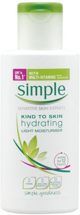 2x Simple 125ml Sensitive Skin Experts Hypoallergenic Hydrating Light Moisturiser