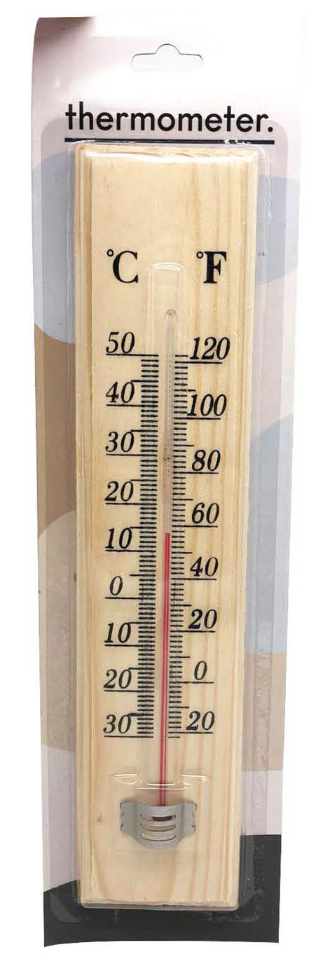 27cm Wooden Thermometer Indoor Outdoor Glass Wall Hanging Room Sensor Jumbo - Wood