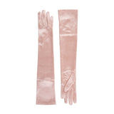 Dents Womens Long Above-Elbow Satin Gloves in Pink