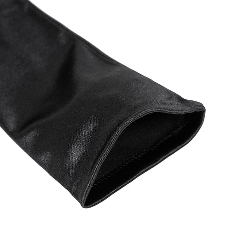 Dents Womens Long Opera Satin Gloves in Black