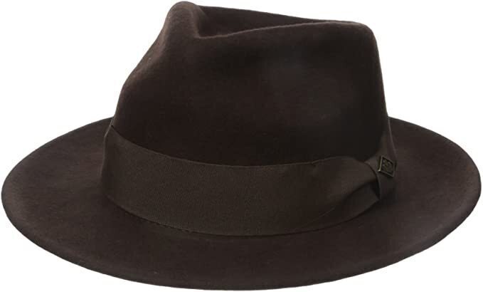 Goorin Bros. F. Fratelli Fedora Wide Brim Hat Men's Cap Ribbon Band - Brown