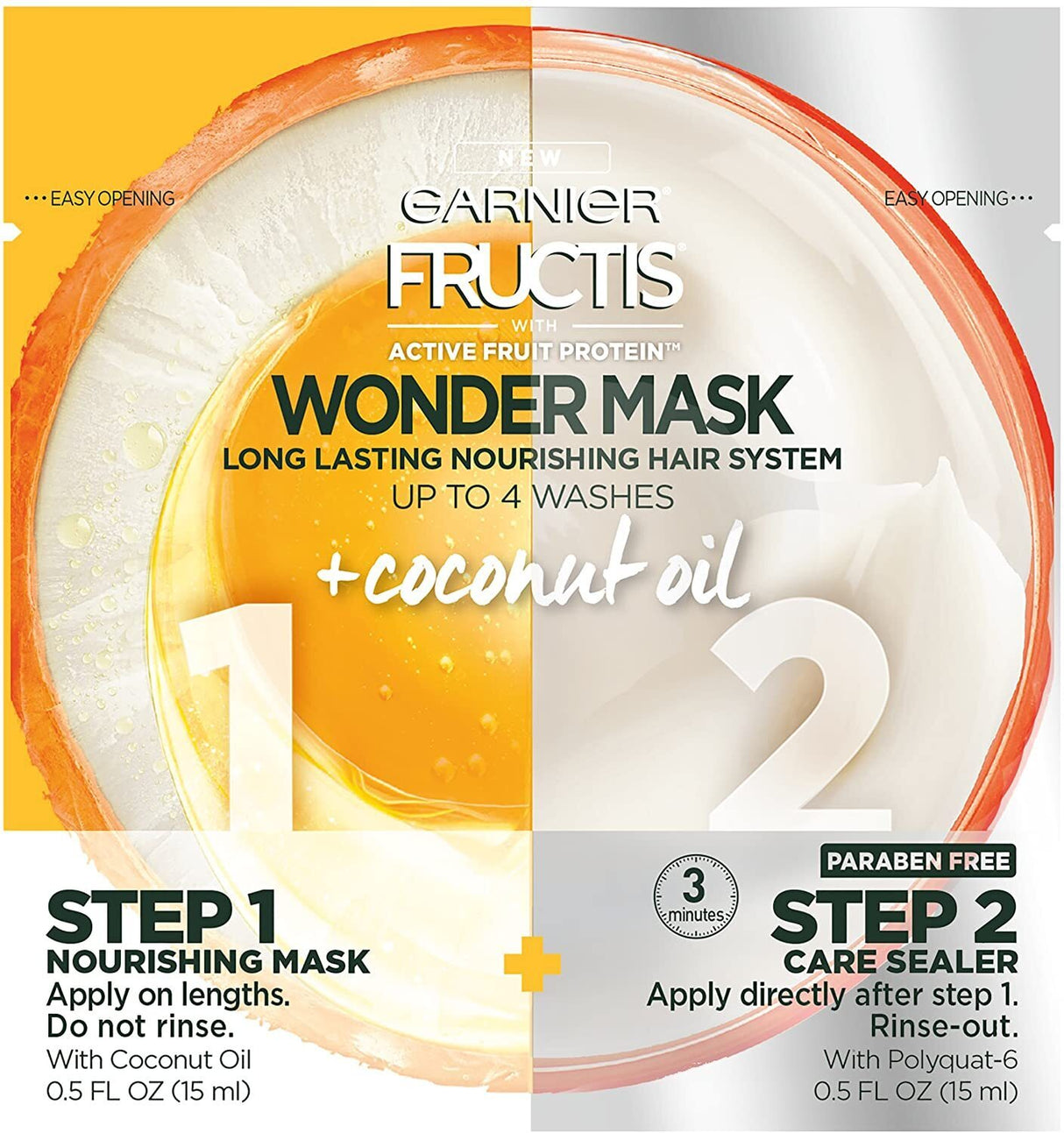 Garnier Fructis 15m L X2 Wonder Mask 2 Steps Nourishing Mask + Care Sealer