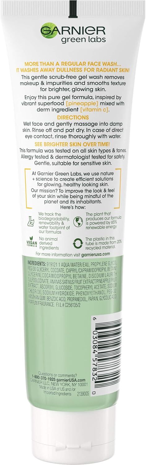 Garnier Green Labs Pinea-C Brightening Gel Cleanser Dull & Uneven Skin 130ml