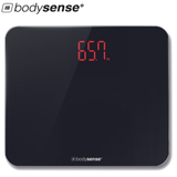 BodySense 200Kg Wide Platform Black Digital Bathroom Scale Electronic Weight