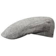 Stetson Mens Medison Linen Stripe Flat Cap Ivy Golf Hat - Grey