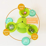 Windmill Cat Toy with 3-Compartment Spinning Interactive Suction Cup Pet