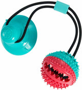 Dog Toy Suction Cup Self-Playing Rubber Ball Chew Food Dispensing Toothbrush