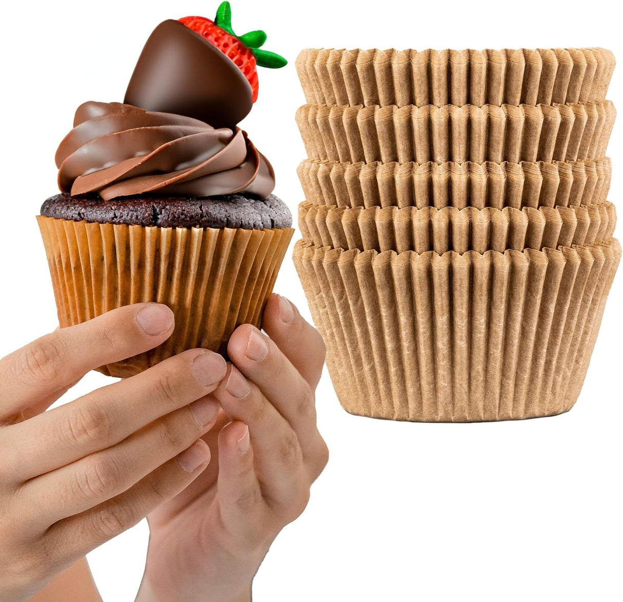 100pcs Brown Thick Muffin Cupcake Liners for Baking Jumbo