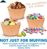 100pcs Brown Thick Muffin Cupcake Liners for Baking Jumbo