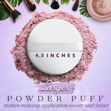 3x 4.5" Jumbo Extra Large Powder Puff 100% Pure Cotton Soft Fluffy Washable For Makeup