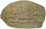 Stetson Mens Driver Flat Cap Ivy Golf Pure Silk - Beige/Olive