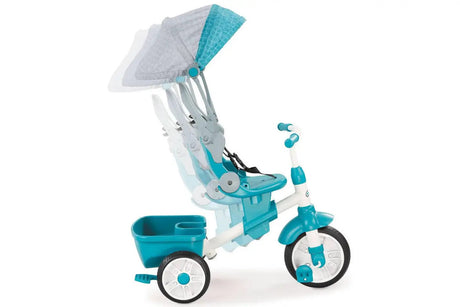 Little Tikes Bicycle 4 in 1 Tricycle Bike Trike/Ride On w/Shade Kids/Toddler 9m+ - Blue