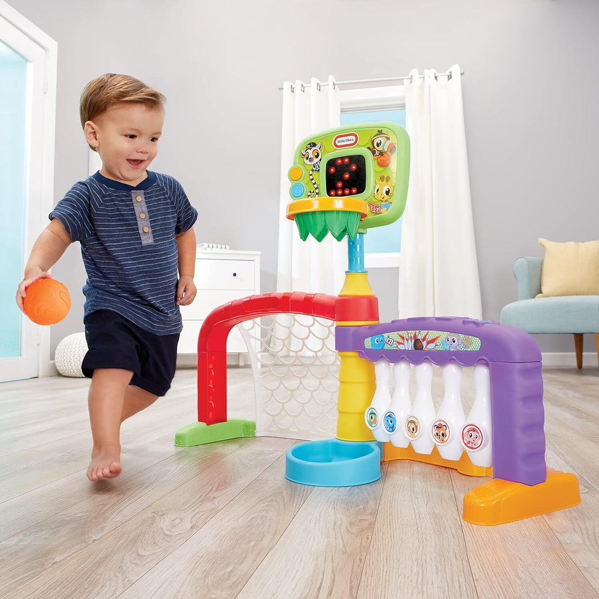 Little Tikes Light & Go 3 In 1 Sports Zone Basketball Soccer & Bowling