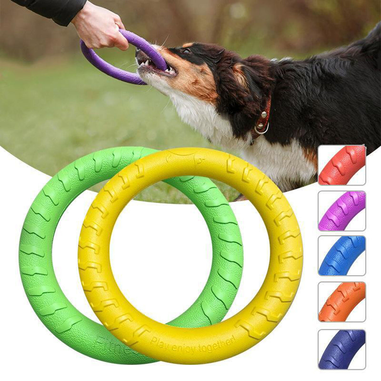 3x Medium 20cm Lightweight Dog Toy Chew Floating Training Ring for Chewers Pet