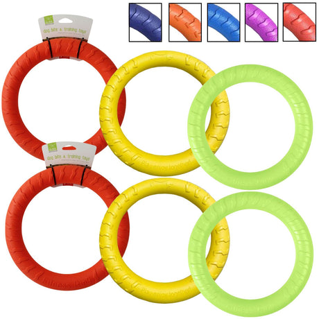 6x Medium 20cm Lightweight Dog Toy Chew Floating Training Ring for Chewers Pet