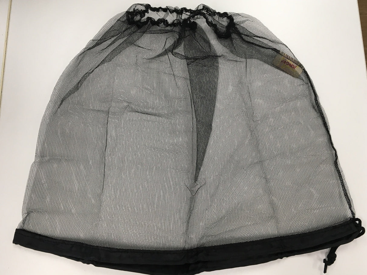 Deluxe MOSQUITO HAT NET Head Protector Bee Bug Mesh Mozzie Insect Fishing Fly - Black