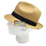 MELBOURNE HATS Trilby Ecuadorian Palm Straw Hat Handwoven Summer Panama Fedora