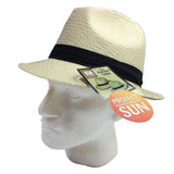 MELBOURNE HATS Trilby Ecuadorian Palm Straw Hat Handwoven Summer Panama Fedora