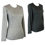 Ladies Soft Pure Wool Knit Long Sleeve Top Womens T Shirt Winter Base Layer - Made in Australia